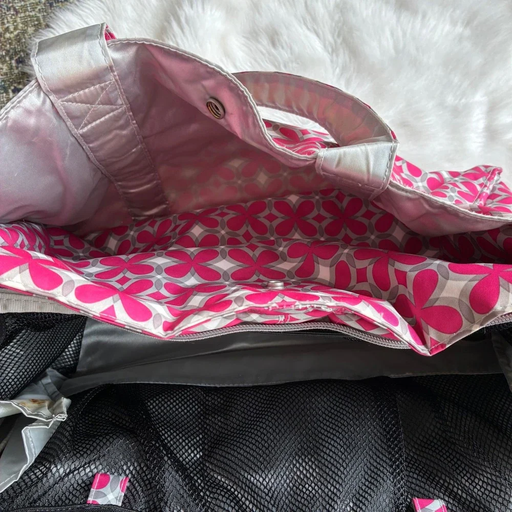 Ju Ju Be Be Prepared Pink Pinwheel Diaper Bag Large Floral Travel Tote
